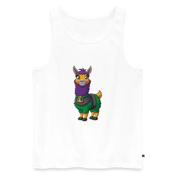Lama Drôle Kawaii Dessin animé Personnage Clipart - Débardeur bio Premium Homme - blanc - Devant - Michal (187cm)