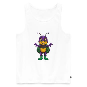 Ladybug Funny Kawaii Cartoon Character Clipart - Men's Premium Organic Tank Top - white - Front - AI Model Male 178 light (178cm)