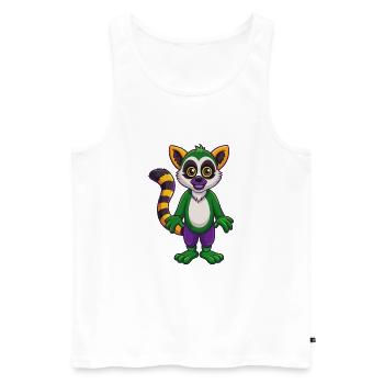 Lemur Funny Kawaii Cartoon Character Clipart - Men's Premium Organic Tank Top - white - Front - Michal (187cm)