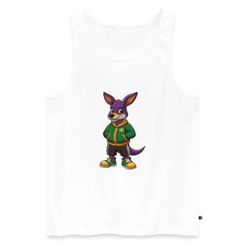 Kangaroo Funny Kawaii Cartoon Character Clipart - Men's Premium Organic Tank Top - white - Front - AI Model Male 178 light (178cm)