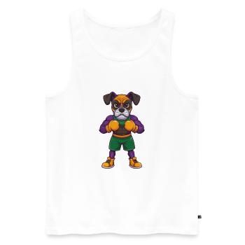 Boxer Hund Lustige Kawaii Cartoon Figur Clipart - Männer Premium Bio Tank Top - Weiß - Vorne - Michal (187cm)