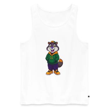 Beaver Funny Kawaii Cartoon Character Clipart - Men's Premium Organic Tank Top - white - Front - Michal (187cm)