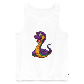 Anaconda Funny Kawaii Cartoon Character Clipart - Men's Premium Organic Tank Top - white - Front - AI Model Male 178 light (178cm)