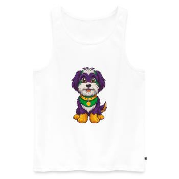 Havanese Dog Funny Kawaii Cartoon Character - Men's Premium Organic Tank Top - white - Front - Michal (187cm)