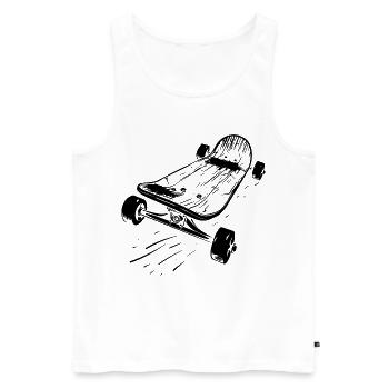 Skateboard - Men's Premium Organic Tank Top - white - Front - AI Model Male 178 light (178cm)