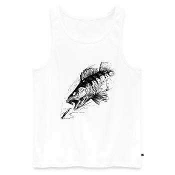 Fisch des Lebens! - Angeltshirt Zanderangriff 2 - Männer Premium Bio Tank Top - Weiß - Vorne - AI Model Male 178 light (178cm)