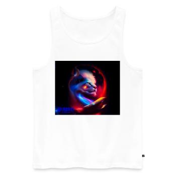 Lion Univers - Männer Premium Bio Tank Top - Weiß - Vorne - AI Model Male 178 light (178cm)