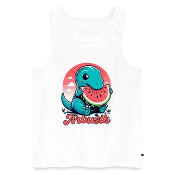 Mignon T-Rex Pastèque Arbusik Cadeau - Débardeur bio Premium Homme - blanc - Devant - Michal (187cm)