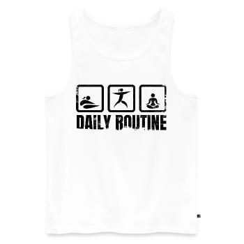 Yogi Daily Routine - Men's Premium Organic Tank Top - white - Front - AI Model Male 178 light (178cm)