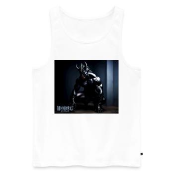 Darkness devil side - Men's Premium Organic Tank Top - white - Front - AI Model Male 178 light (178cm)