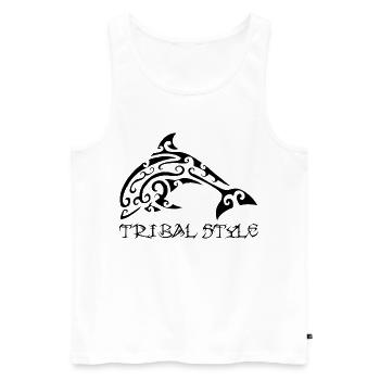 Polynesian black dolphin - Men's Premium Organic Tank Top - white - Front - AI Model Male 178 light (178cm)