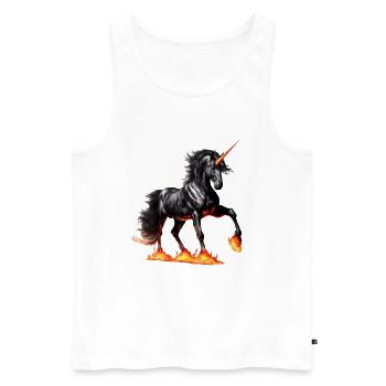 La puissante licorne noire - Débardeur bio Premium Homme - blanc - Devant - AI Model Male 178 light (178cm)