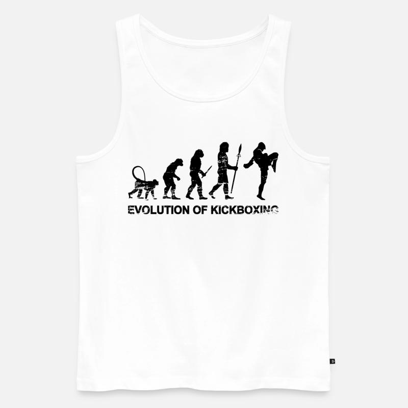 Evolution des Kickboxens - Männer Premium Bio Tank Top - Weiß