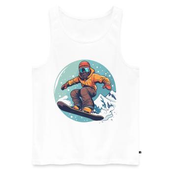 Snowboarding Graphics - Men's Premium Organic Tank Top - white - Front - AI Model Male 178 light (178cm)