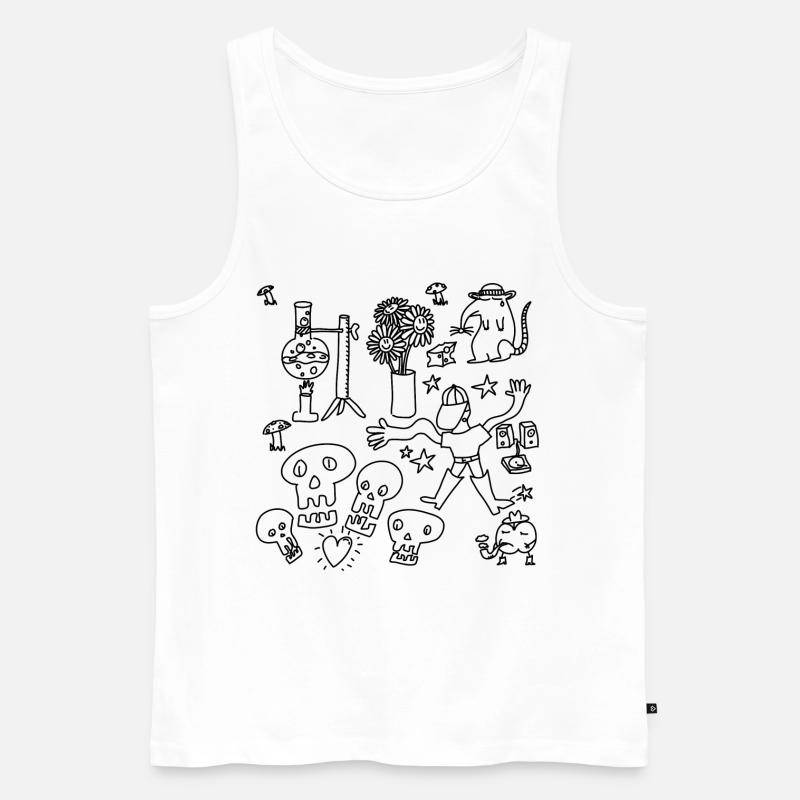 Kritzeln oder nach Hause gehen - Männer Premium Bio Tank Top - Weiß