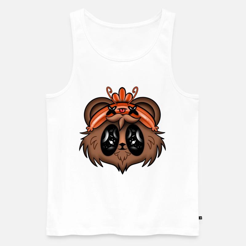 Der Bär mit der Garnelenkappe - Männer Premium Bio Tank Top - Weiß