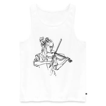 Dessin de fille de violon - Débardeur bio Premium Homme - blanc - Devant - Michal (187cm)