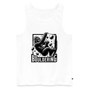 Bouldering Gorilla Silverback Cadeau - Débardeur bio Premium Homme - blanc - Devant - Michal (187cm)