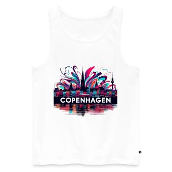 Copenhague Capitale Danemark Cadeau - Débardeur bio Premium Homme - blanc - Devant - AI Model Male 178 light (178cm)
