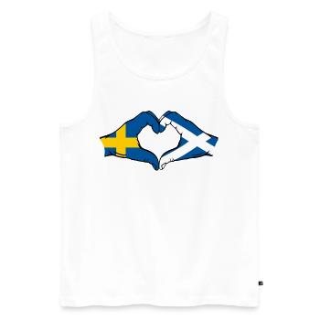 Sweden Scotland Hands Heart Shape - Men's Premium Organic Tank Top - white - Front - AI Model Male 178 light (178cm)