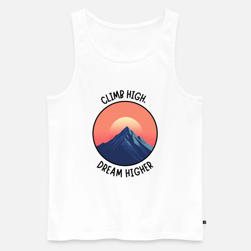 Wanderlust Design – Bergsteiger Kletterer Geschenk - Männer Premium Bio Tank Top - Weiß