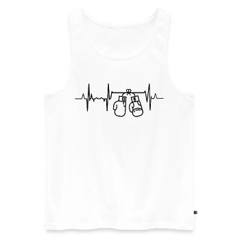 Boxer Herzlinie - Männer Premium Bio Tank Top - Weiß - Vorne - Michal (187cm)