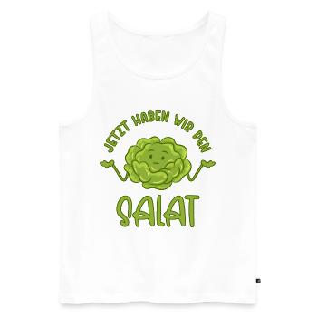 Maintenant, nous avons la salade - Débardeur bio Premium Homme - blanc - Devant - Michal (187cm)
