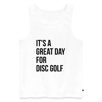 Discgolf - Männer Premium Bio Tank Top - Weiß - Vorne - AI Model Male 178 light (178cm)