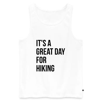 Wandern - Männer Premium Bio Tank Top - Weiß - Vorne - AI Model Male 178 light (178cm)