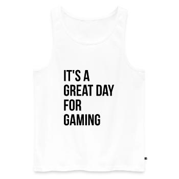 Gaming - Men's Premium Organic Tank Top - white - Front - AI Model Male 178 light (178cm)