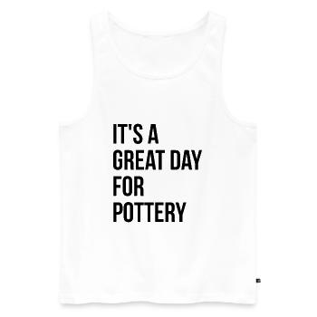Pottery - Men's Premium Organic Tank Top - white - Front - AI Model Male 178 light (178cm)