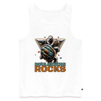 Bouldern Rocks Schildkröte Klettern Geschenk - Männer Premium Bio Tank Top - Weiß - Vorne - AI Model Male 178 light (178cm)
