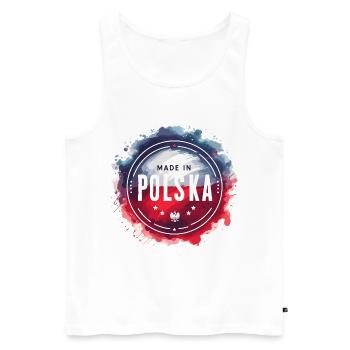 Made in Polska Poland Polish Red White Gift - Men's Premium Organic Tank Top - white - Front - Michal (187cm)