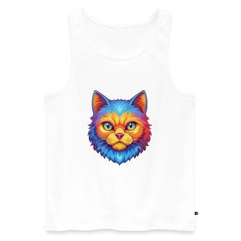 Selkirk Rex Katzenrasse Cartoon Kawaii Tier Haustier - Männer Premium Bio Tank Top - Weiß - Vorne - AI Model Male 178 light (178cm)