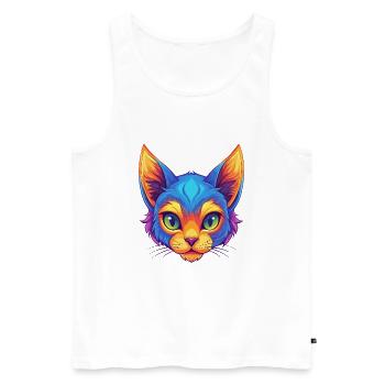 Pixie Bob Cat Breed Cartoon Kawaii Animal Pet - Men's Premium Organic Tank Top - white - Front - AI Model Male 178 light (178cm)