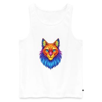 Forêt norvégienne Chat Race Dessin animé Kawaii Animal P - Débardeur bio Premium Homme - blanc - Devant - Michal (187cm)