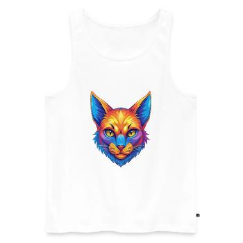 Khao Manee Chat Race Dessin Animé Kawaii Animal Pet - Débardeur bio Premium Homme - blanc - Devant - Michal (187cm)