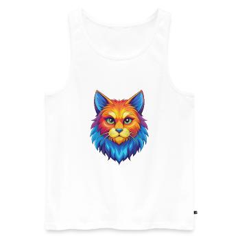 Chat Ragamuffin Race Dessin animé Kawaii Animal de compagnie - Débardeur bio Premium Homme - blanc - Devant - Michal (187cm)