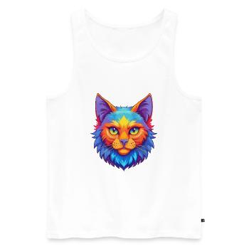 Laperm Chat Race Dessin Animé Kawaii Animal Pet - Débardeur bio Premium Homme - blanc - Devant - Michal (187cm)