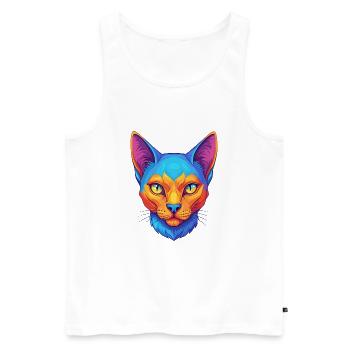 Korat Cat Breed Cartoon Kawaii Animal Pet - Men's Premium Organic Tank Top - white - Front - Michal (187cm)