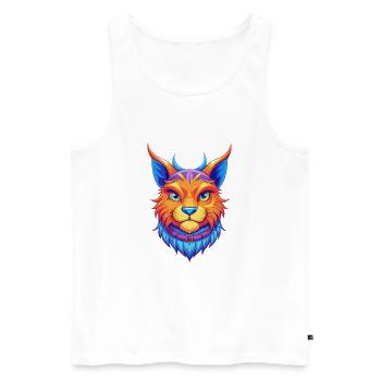 Highlander Katzenrasse Cartoon Kawaii Tier Haustier - Männer Premium Bio Tank Top - Weiß - Vorne - Michal (187cm)