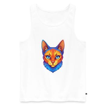 Burmilla Chat Race Dessin animé Kawaii Animal Pet - Débardeur bio Premium Homme - blanc - Devant - Michal (187cm)
