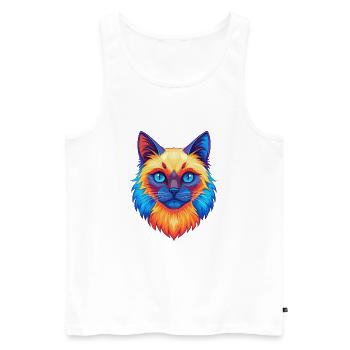Birma Heilige Katze Rasse Karikatur Kawaii Tier Haustier - Männer Premium Bio Tank Top - Weiß - Vorne - AI Model Male 178 light (178cm)