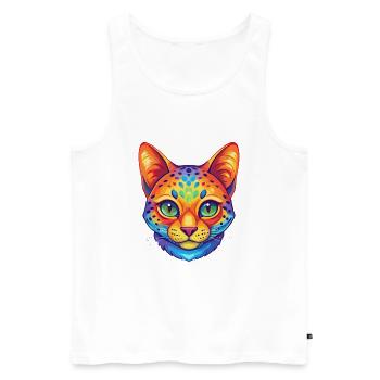Australische Gefleckte Nebelkatze Rasse Karikatur Kawaii A - Männer Premium Bio Tank Top - Weiß - Vorne - AI Model Male 178 light (178cm)