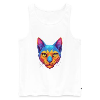 Bombay Chat Race Dessin animé Kawaii Animal Pet - Débardeur bio Premium Homme - blanc - Devant - Michal (187cm)