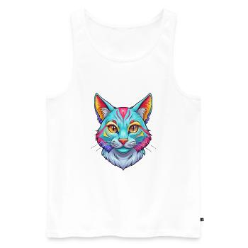 Californie Spangled Cat Breed Cartoon Kawaii Anima - Débardeur bio Premium Homme - blanc - Devant - Michal (187cm)