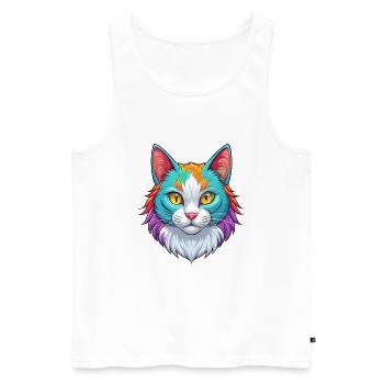 Turc Van Chat Race Dessin Animé Kawaii Animal Pet - Débardeur bio Premium Homme - blanc - Devant - Michal (187cm)