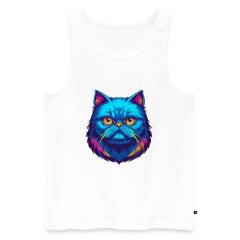 Colorpoint Chat Persan Race Dessin animé Kawaii Animal - Débardeur bio Premium Homme - blanc - Devant - Michal (187cm)