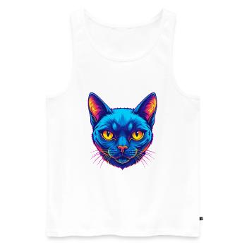 Burmesische Katze Rasse Karikatur Kawaii Tier Haustier - Männer Premium Bio Tank Top - Weiß - Vorne - Michal (187cm)