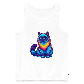 Chat Birman Race Dessin Animé Kawaii Animal De Compagnie - Débardeur bio Premium Homme - blanc - Devant - Michal (187cm)